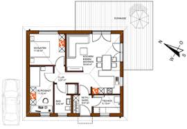 Kleiner Bungalow Mit 70 M Fur 2 Personen Kleiner Bungalow Grundriss Bungalow Doppelhaus Grundriss