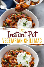 Easy Instant Pot Vegetarian Chili Mac The Foodie Dietitian Recipe In 2020 Vegetarian Chili Easy Vegetarian Chili Vegetarian