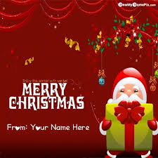 A free online christmas card maker that makes cards as images that you can email or add to your web pages. Christmas Eve Wishes Photo With Name Create Cards Online Merry Christmas Wishes Christmas Wishes Greetings Happy Birthday Wishes Photos