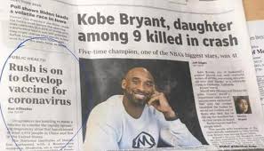 Kobe Bryant Newspaper Article Published On Same Day As Coronavirus Vaccine Story