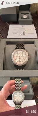 Michele Belmore Watch Bezel Diamond Stainless Steel Bracelet Diamond Carat Weight