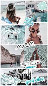 Blue beach aesthetic collage wallpaper. Blue Beach Aesthetic Collage Wallpaper Novocom Top