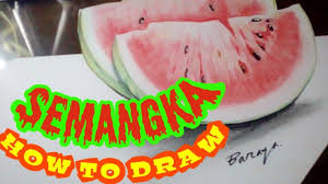  Gambar 3d Cara Menggambar Semangka Dengan Pensil Mudah Ditiru Watermelon Youtube