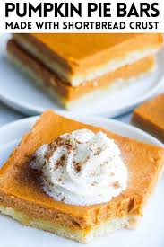 Pumpkin Pie Bars Made With A Shortbread Crust Kathryn S Kitchen Recipe Pumpkin Pie Bars Favorite Dessert Recipes Sweets Recipes