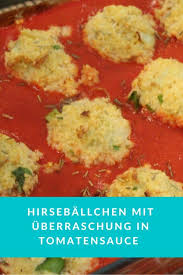 Rezept Hirseballchen In Tomatensauce Mit Susskartoffelpommes Sinnessuche Tomaten Sauce Susskartoffelpommes Tomatensauce