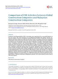 Malaysia is a federal constitutional monarchy located in southeast asia. Pdf Comparison Of Csr Activities Between Global Construction Companies And Malaysian Construction Companies