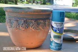 Spray Paint A Flower Pot Unoriginal Mom