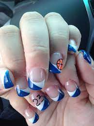 Basketball Nails With Son S Number Sports Nails Basketball Nail Designs Basketball Nails