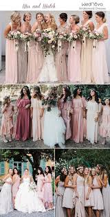 14 Mismatched Bridesmaid Dresses Color Palettes From Real Weddings Summer Bridesmaid Dresses Mismatched Bridesmaid Dresses Light Pink Bridesmaid Dresses