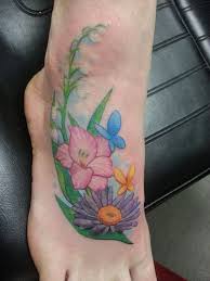 Each Flower Represents The Month My Kids Were Born Gladiolus August Lily Of The Valley May Aster S Birth Flower Tattoos Gladiolus Tattoo Aster Tattoo