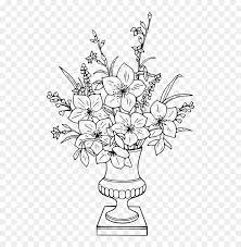 Vase and flowers coloring pages are a fun way for kids of all ages to develop creativity, focus, motor skills and color recognition. Drawing Vase With Flowers Coloring Book Flower Vase Colouring Pages Hd Png Download Vhv