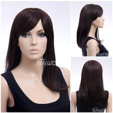 The jagged layers create the look of torn edges that is a perfect solution for slightly wavy hair. Natural Synthetic Fiber Dark Brown Side Swept Bang Armpit Length Hairstyle Straight Women Wig With Wig Cap And Adjustable Buckle Wig Cap Mesh Cap Cutewigs With Natural Hairline Aliexpress