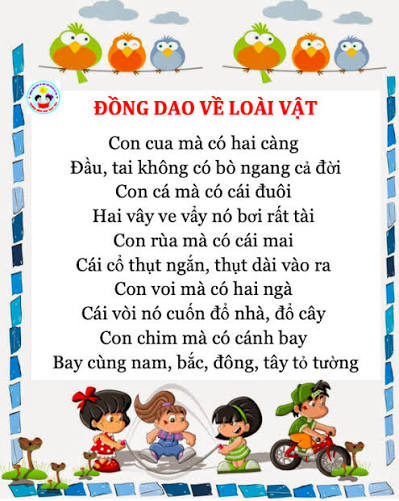 Đồng dao về loài vật | Trường Mầm non Thủy Tiên