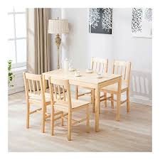 5 Piece Pine Wood Dining Table And Chairs Dining Table Set Kitchen Dining Room Modern Dining Room Set Dining Room Sets Wood Dining Table