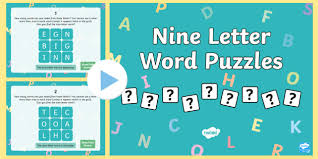 Therefore, we must select words that are easy for kids to read and comprehend. Nine Letter Word Puzzles Teacher Made