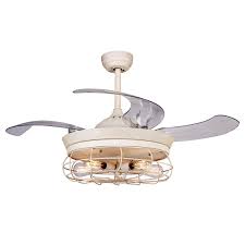 Ceiling fans with lights (663) ceiling fans without lights (142) wifi compatible. 42 Inch Ceiling Fan With Light Industrial Ceiling Fan Retractable Blades Vintage Cage Chandelier Fan With Remote Control 5 Edison Bulbs Needed Not Included Lighting Ceiling Fans Tools Home Improvement