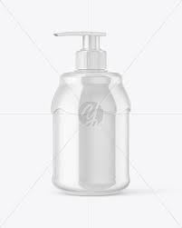 Download Glossy Plastic Bottle With Pump Mockup In Bottle Mockups On Yellow Images Object Mockups PSD Mockup Templates
