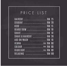 The tgf hair salon prices are also among the most reasonable in the industry. Our Price List Shortcutbarber1 Shortcut Barber Malaysia Facebook