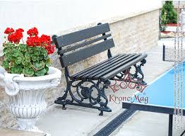Cast bronze bench with mirror polished finish. Elegant Cast Iron And Wood Garden Bench With Backrest 705 Kronemag