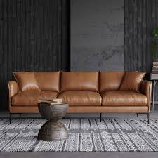 It's resistant, timeless and classic. Misha Tan Top Grain Leather Sofa