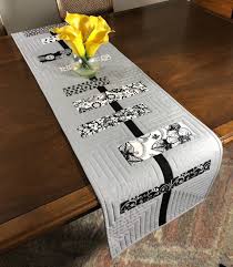 Although Designed As A Modern Look Table Runner This Quilt Could Also Be Used To Adorn Yo Modern Table Runners Modern Table Runners Quilted Modern Table Decor