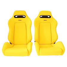 Black And Yellow Mustang Seat Covers 2 Jdm Recaro Sr3 Dc2 Reclinable Bucket Racing Front Seats Mustang Bmw Cars Sale Recaro Bmw Cars Recaro Jdm