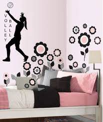 Volleyball Vinyl Wall Decal Sticker Decor Sports Girls Room Quote Art Players Ksksignsanddesigns Contempo Black Wall Decor Dorm Wall Decor Dorm Room Designs