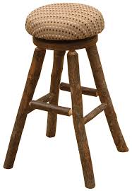 Maybe you would like to learn more about one of these? Natural Hickory Log Swivel Round Counter Stool With Upholstered Seat 24 Rustic Deco Incorporated
