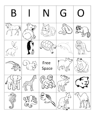 Printable Animal Bingo Card 6 Black And White Coloring Sheet Birthday Party Bingo For Kids Bingo Games For Kids Printable Flash Cards