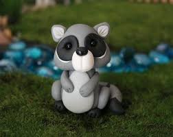 Polymer Clay Waschbar Miniatur Waschbar Mini Ton Waschbar Fee Garten Accessoire Polymer Clay Disney Charms Fairy Garden Accessories Polymer Clay Animals