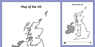 Physical map of united kingdom, equirectangular projection. Blank Uk Map Geography Primary Resources