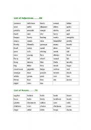 For example, quickly is an adverb because if you say you walk quickly, walk is the verb, and quickly is describing how you walk. Adjectives Nouns Verbs And Adverbs Esl Worksheet By Marionb
