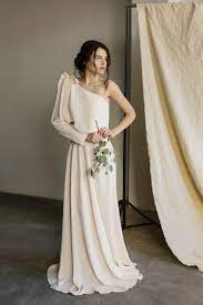 Twopiecedress Simpleweddingdress Minimalistdress Beigeweddingdress Asymmetricaldres Beige Wedding Dress Simple Wedding Dress Casual Wedding Dresses Simple