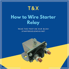 A relay is an electromagnetic switch operated by a relatively small current that can control much larger current. How To Wire Starter Relay T X