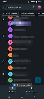 Error saving contact
