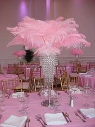 Pretty Pink Feather Lamp Pink Party Decorations Pink Party Theme Sweet 16 Party Decorations