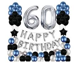 Birthday Blue Black And Silver Party Decorations 60th Birthday Decorations Silver Blue 60th Party Decorations 60th Birthday Decorations 60th Birthday Party 60th Birthday
