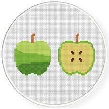 14 count aida design area : Apples Cross Stitch Pattern Daily Cross Stitch