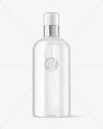 Clear Cosmetic Bottle With Pump Mockup In Bottle Mockups On Yellow Images Object Mockups