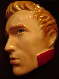 Vintage James Dean Clay Art Hollywood Mask, Elegant, Lifelike, Glamorous,  *USA