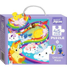 Ungu, medium, jigsaw, bingung, statistik, jigsawname, gaya jigsaw, tekateki sukar. Hinkler Junior Jigsaw Puzzle Unicorn Race 45pcs