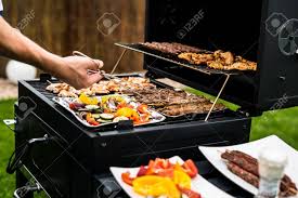 Did you scroll all this way to get facts about spit grilling? Barbecue Grill Party Tasty Fresh Food Shrimps Spit And Beef Rolls With Bio Young Spices Chicken Strips Bio Vegetables Stock Photo Picture And Royalty Free Image Image 118574314