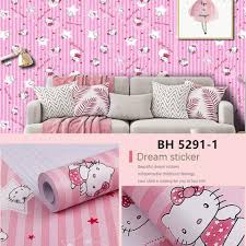 Situs belanja online kebutuhan rumah tangga & furniture no.1 di indonesia ‒ ace, informa, toys kingdom, etc. Promo Wallpaper Sticker Helo Kiti Pink Garis Dekorasi Dinding Kamar Anak Tembok Ruang Tamu Rumah Shopee Indonesia