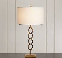 Modern Brass Decorative Hotel Project Table Lamp with off- White Fabric  Shade