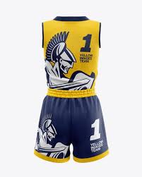 Women S Basketball Kit Mockup Back View In Apparel Mockups On Yellow Images Object Mockups Basketball Kit Clothing Mockup Design Mockup Free