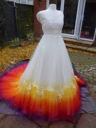 Dip Dye Ivory Silk And Tulle Wedding Dress By Felicity Westmacott Dip Dye Spraying In Progress Dip Dye Wedding Dress Wedding Dresses Lace Weird Wedding Dress