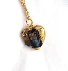 Doctor Who Tardis Heart Locket With Sonic Screwdriver Doctor Who Jewelry Heart Locket Unique Locket