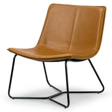 Glamour Home Anwar Light Brown Faux Leather Wide Seating Accent Chair With Metal Legs Ghacc 1412 The Home Depot In 2020 Leather Side Chair Leather Accent Chair Accent Side Chair