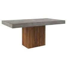 From snacks to sunscreen, a modern outdoor side table keeps everything you need close at hand for added convenience while relaxing in. Cooper Modern Rectangular Grey Concrete Pedestal Outdoor Dining Table Kathy Kuo Home