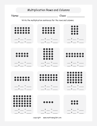 Basic Multiplication Worksheet With Rows And Columns Of Dots Student Can Count The Total Number And Workout Ba Array Worksheets Multiplication Math Worksheets